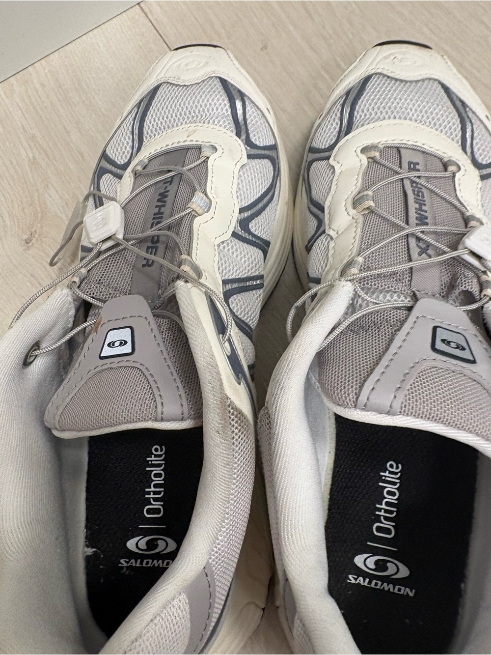 Salomon White and Gray Mesh Sneakers - Picture 11 of 13